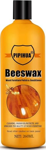 PIPIHUA Bienenwachs Möbelpolitur Holz, Natürliche Holzwachs Farblos für Möbelpflege & Holzschutz, Möbelwachs & Holzlasur, Premium Holzpolitur, Holzpflege für Holzmöbel Holztisch, 260ml
