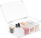 BigKing Caja de almacenamiento de PET transparente con tapa abatible y 8 compartimentos extraíbles, caja para cosméticos, organizador de maquillaje, caja porta bolsitas de té e infusiones