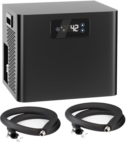 Ice Bath Water Chiller for Cold Plunge Tubs, 1/3HP Upgraded Cold Plunge Chiller with Built-in Pump & Filter, Submersible Pump, Insulated Hoses, Ideal for Cold Therapy Recovery Ice Bath Tubs 110V