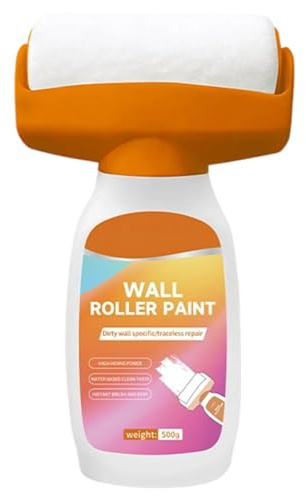 500g Wall Repair Rolling Brush, Wall Repair Roller Paint White, Portable Wall Repair Paste Roller, Wall Repair Paint Roller for Wall Graffiti Scratches Stains and Yellowing on White Surface