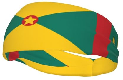 Phayah Schweißbänder für Damen und Herren, Motiv: Flagge von Grenada, für Yoga, Laufen, Feuchtigkeit, elastisch, schweißableitend