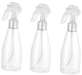 HONITANO 3 piezas Botellas Pulverizadoras Plásticas Transparentes Pulverizador de Agua de Reutilizables para Cabello y Peluquería Diseño Ligero y Prueba de Fugas