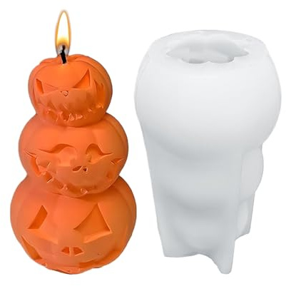 Ahuuen Moldes de Silicona con Motivos de Halloween - Molde Para Velas De Silicona Con Fragancia | Molde Artesanal Con Desmolde Fácil Para Epoxi Yeso Decoración Proyectos