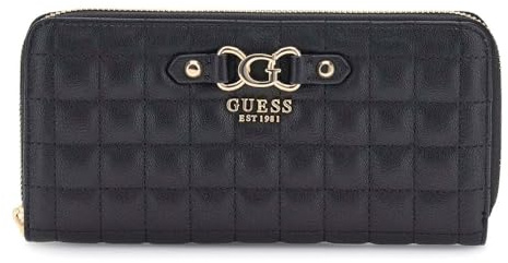 GUESS Geldbörse Nadira SLG Large Zip Around Wallet Black schwarz