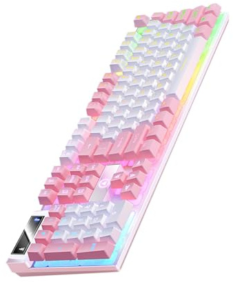 Générique Tastiera da Gioco cablata - Tastiera Meccanica Computer 104 Tasti con Retroilluminazione RGB Luminosa | Scrivania per Giocatore PC, Portatile | Costruzione ABS, Peso 452 G, 43,5x13x2,5 Cm