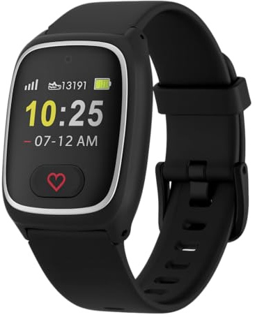 Lyotech EOS Orologio SOS 4G con Chiamate | Localizzazione GPS | Rilevazione Caduta | Battito, Pressione, SpO2, Contapassi | Rubrica e Chiamate Autorizzate | App BRIDGe (opzionale) | Per anziani
