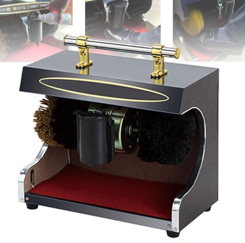 Electric Shoe Polisher Machine, Fully Automatic Buffing and Dust Removal Device for Leather Shoes, Ideal for Home, Office, and Public Spaces, with Double Combination Brush
