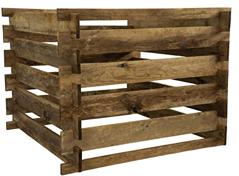 Gartenwelt Riegelsberger, contenitore per compostaggio in legno, 90x90x70 cm, in pino marrone, impregnato a pressione, con sistema a incastro in legno
