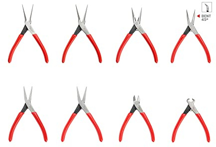 TEKTON Mini Pliers Set, 8-Piece (Needle Nose, Long Nose, Flat Nose, Cutting) | PMN99908
