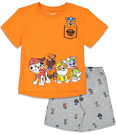 Nickelodeon Paw Patrol Chase Marshall Rubble Rocky Little Boys Graphic T-Shirt Bike Shorts French Terry Set 7
