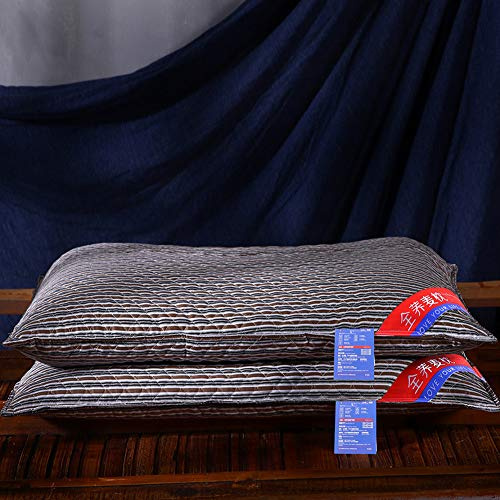 Oreiller de nuque doux en sarrasin - Oreiller de luxe respirant - 74 x 48 cm - Oreiller standard pour hôtel et maison - Hypoallergénique et facile d'entretien - Marron - 1 lot