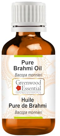 Greenwood Essential Puro Olio di Brahmi (Bacopa monnieri) Grado Terapeutico Naturale 100ml (3.38 oz)