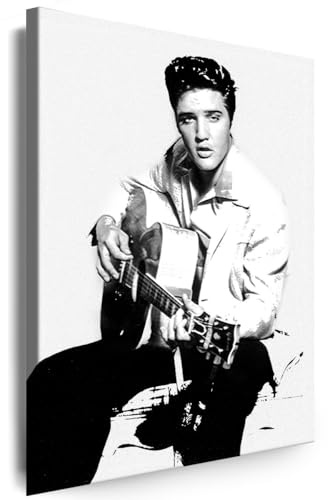 Myartstyle - Bilder Elvis Presley Band 60 x 40 cm Leinwandbild XXL - Wandbild 1 Teilig - Gerahmter Kunstdruck Musik w-s-2023-165