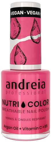 Andreia Professional NutriColor – Nagellack, atmungsaktiv, vegan – Farbe NC30 Rosa Bubble Gum d'Andreia 10,5 ml – Nail Art, DIY, Vegan und nicht an Tieren getestet, Pflege + Farbe in einem Schritt