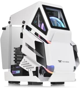 Thermaltake AH T200 Snow | Micro-ATX-PC-Gehäuse | 2 x gehärtetes 3mm Glasseitenteil | Helikopter-Design | weiß