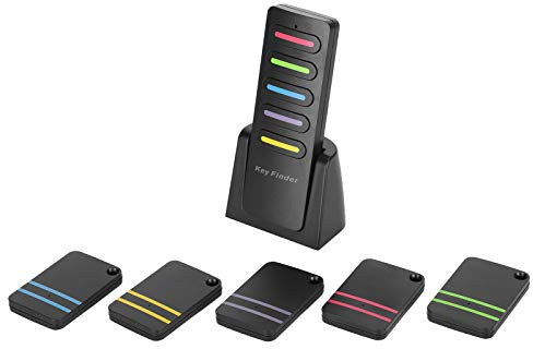 5 in 1 Wireless Key Finder, Localizzatore remoto/Ricevitore Allarme Cerca Portafoglio, Cerchi Distanza Diametro 15-30 Metri / 49,2-98,4 Pollici, per Anziani o Qualcuno Che perde Spesso i propri Arti