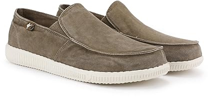 PITAS | WP150 Slip ON Washed | Mocasines de Hombre | Náuticos Casual | Zapatillas de Tela | Zapatos sin Cordones | Deportivas Casuales | Calzado de Walkinpitas | Taupe 44