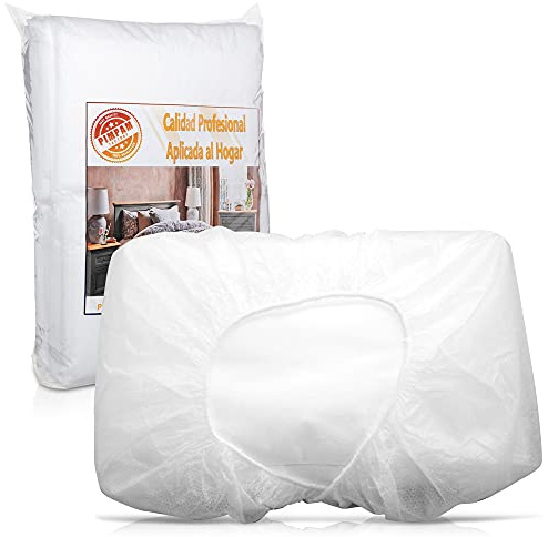 Pack 10 Enkel-spännlakan som är Justerbar | 150 x 220 cm | 100% återvinningsbar | Vattentät och hypoallergen | Idealisk för sängar, massagegar, sjukhussängar | Tillverkad i Spanien.