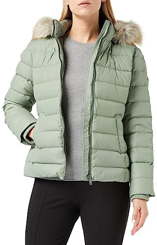 Tommy Jeans Femme Veste en Duvet Basic Hiver, Vert (Dusty Sage), XXS