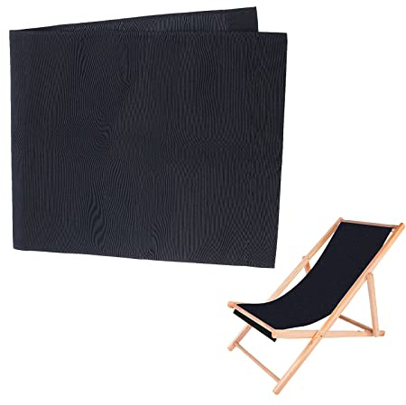 PH PandaHall Chair Replacement Fabric, 44 x 17 Inch Lounge Chair Cloth Long Beach Chair Cloth Folding Chair Black Oxford Canvas Chair Accessories for Sun Lounger Pool Sunbathing Garden