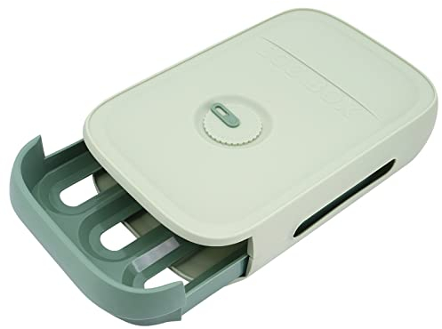 Beowanzk Eierbox Kühlschrank,Eieraufbewahrungsboxen 21 Eier,Eier Aufbewahrungsbox Kunststoff,Wiederverwendbare Stapelbare Eierkorb Eierhalter Eierbehälter,Eier Aufbewahrung Behälter (Grün)