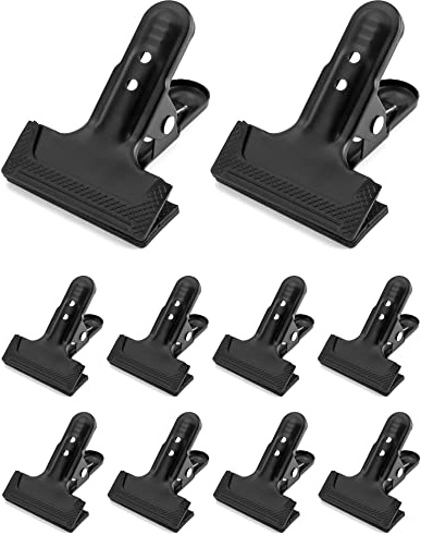 QWORK Muslin Spring Clamps Clips, 10 Pcs 4 1/4 Inch Heavy Duty Metal Clips for Photo Studio Backdrop Woodworking Backdrops