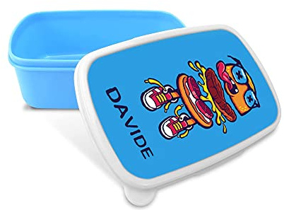 Portapranzo per Bambini Idea Regalo Personalizzato con Nome tema panino contenitore per pranzo bambini ragazzi Scuola Asilo Elementari Medie Compleanno Natale LunchBox porta merenda design colorato