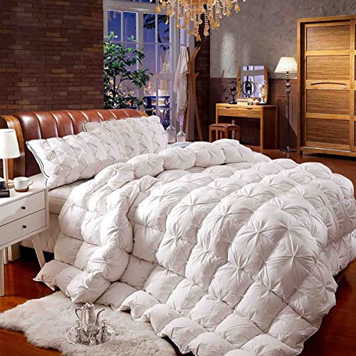 Bio-Daunendecke Königin, ganzjährig mittelwarme Gänsedaunen-Bettdecke für Doppelbett (weiß, 150 x 200 cm, 2,5 kg)