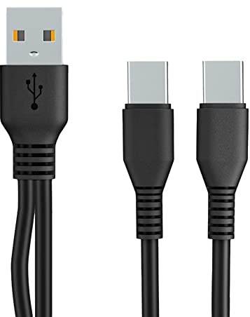 Câble USB C à double tête 2 en 1 de type C - Câble de charge rapide - Câble de charge et de transmission de données
