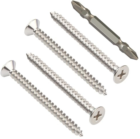 Hinge Wood Screws #9 x 2, 40 Pcs,410 Stainless Steel, Flat Head, Phillips Drive, Self Tapping Wood Screws,Give Away Driver 1pcs.