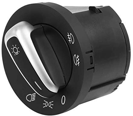 ZIxmix Car Headlight Switch Chrom-Nebelscheinwerfer-Scheinwerferschalter, passend for VW Golf 5 6 Passat B6 CC GTI Mk5 Mk6 Headlight Switch