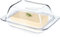 KADAX Burriera in plastica, campana per burro, ciotola trasparente con coperchio e manico, contenitore per burro, bicchiere per burro, plastica per burro (trasparente 18,5 cm)