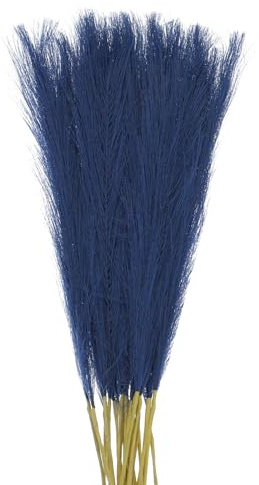 QUARKZMAN 25 Piezas de Hierba de Pampas Falsa, Decoración de Hierba de Pampas Artificial Esponjosa de 21/55cm de Altura para Sala de Estar, Fiesta, Pared, Jarrón, Azul