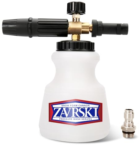 Zavrski Schaumkanone Schaumlanze für Kärcher K2 K3 K4 K5 K6 K7 Hochdruckreiniger Schaumsprüher Schaumpistole Autowäsche mit 1/4 Zoll Schnellkupplung 1L Schneeschaumlanze Verstellbare Schaumdüse