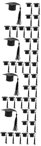 Toyvian 40pcs Graduation Cake Topper Graduation Hat Cupcake Decorations Tassels