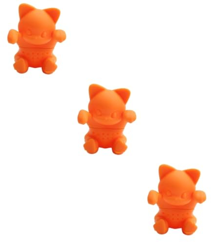 Cabilock 3 Pièces boules à thé pour thé en vrac cadeau d'amateur de thé crépine en silicone théière cutybella chat filtre infuseur de thé drôle infuseur à thé Dessin animé passoire à thé