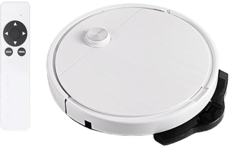 Robot aspirador y escoba 2 en 1, 3800pa Robot aspirador ultrafino y silencioso con tanque de agua, potente aspirador robot lavador con mando a distancia para casa, oficina, suelos duros (blanco)