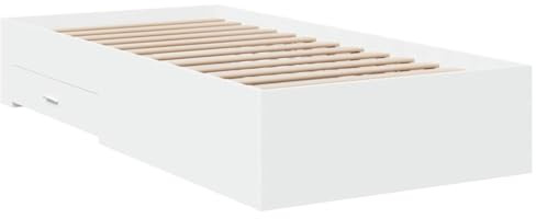 vidaXL Bettgestell mit Schubladen Weiß 90x200 cm Holzwerkstoff