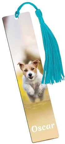 Personalisierte Lesezeichen mit Foto und Text, Individuelle Lesezeichen mit Quaste für lesebegeisterte Schüler und Lehrer, 5,9x1,18 Zoll, beidseitiger Druck