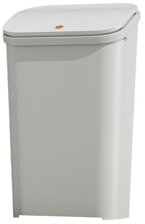 Küchen Mülleimer Küchen-Mülleimer mit Deckel, 5,2 Gallonen Mülleimer aus Kunststoff mit Pressdeckel und integriertem Druckring for Zuhause/Badezimmer/Büro/Garage Home Office - Hält Abfall(Grigio)