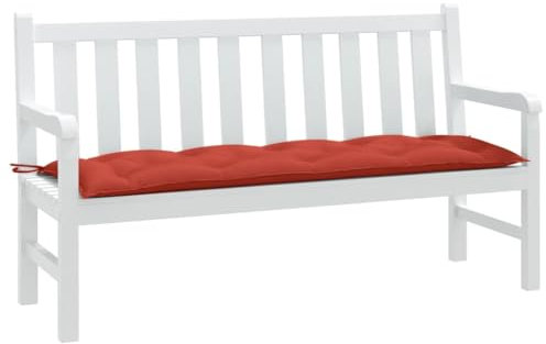 LAPOOH Gartenbank-Auflage Melange Rot 150x50x7 cm Stoff, Terrassenmöbel, Wetterfeste Bank, Outdoor Bank, Parkbank, Garten Banken, Deko Bank, Gartenmöbel - 4002559