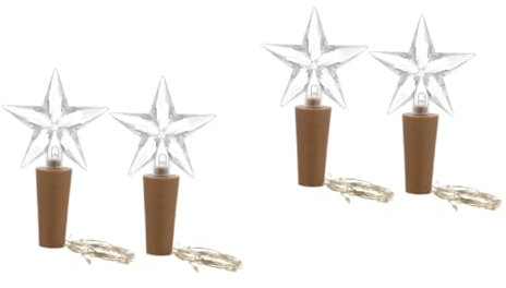 KONTONTY 4pcs Battery-Powered Led String Lights Cork Bottle Fairy Lights DIY Cork for Decorations Wedding Party Decorative