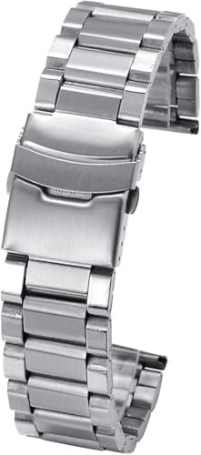 SHGDAIO Uhrenarmband mit Doppelschnalle, 12–22 mm, universelles Uhrenarmband aus Edelstahl und Metall, Uhrenzubehör