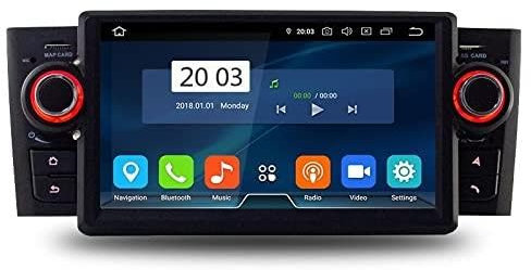 JINFOLI Navigazione GPS DVD 8Core 4GB DSP Autoradio 1 Din Android 10 Car Stereo Multimedia Player Fit, for Fiat, Grande Punto Linea 2007-2012 Impianto audio stereo per auto(PX5 4G 46G)