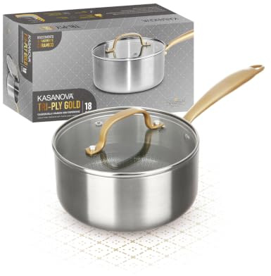 Casseruola 18 cm triplo strato Tri Ply - Gold con coperchio