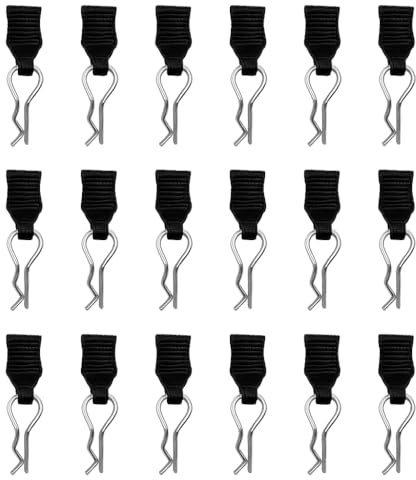 24 PCS Clip Carrozzeria, Di Ricambio Con Linguette Di Apertura Rc Car Clips Rc Corpo Shell Pin Bent Springy R Pins 1/10 1/12 1/16 Clip per Carrozzeria，accessori per Auto Telecomandati
