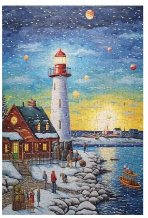Landschaft Puzzle Winter Puzzle Große 3000 Teile Erwachsene, Clevere Rätsel, Geschicklichkeitsspiel für die Ganze Familie, Holz Farbenfrohes Jigsaws mit Geschenkbox, Deko Wohnzimmer 81x122cm D-1274