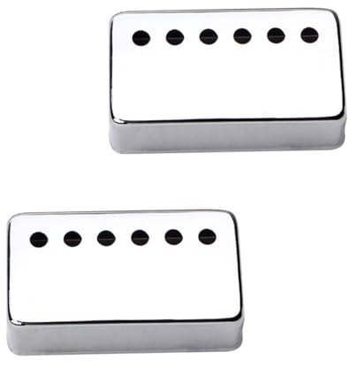 Metall Humbucker Abdeckung mit 6 Löchern 2 Stück Silber Gb303 | Halboffenes Design, für E-gitarre und Humbucker Pickup, Leicht, Rostbeständig