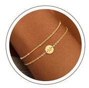 SLOONG Einschulung Geschenk - Armband mit Buchstaben für Frauen Mädchen | Vergoldet/Versilbert Armband Hypoallergen Armbänder Geburtstagsgeschenk Geschenke für Frauen Mädchen Kinder Schmuck