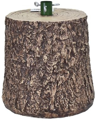 MA MAISON Base Supporto per Albero di Natale da 120 a 180cm - Effetto Tronco Realistico, Base di Metallo, Supporto per Alberi, Decorazioni - Kit di Fissaggio